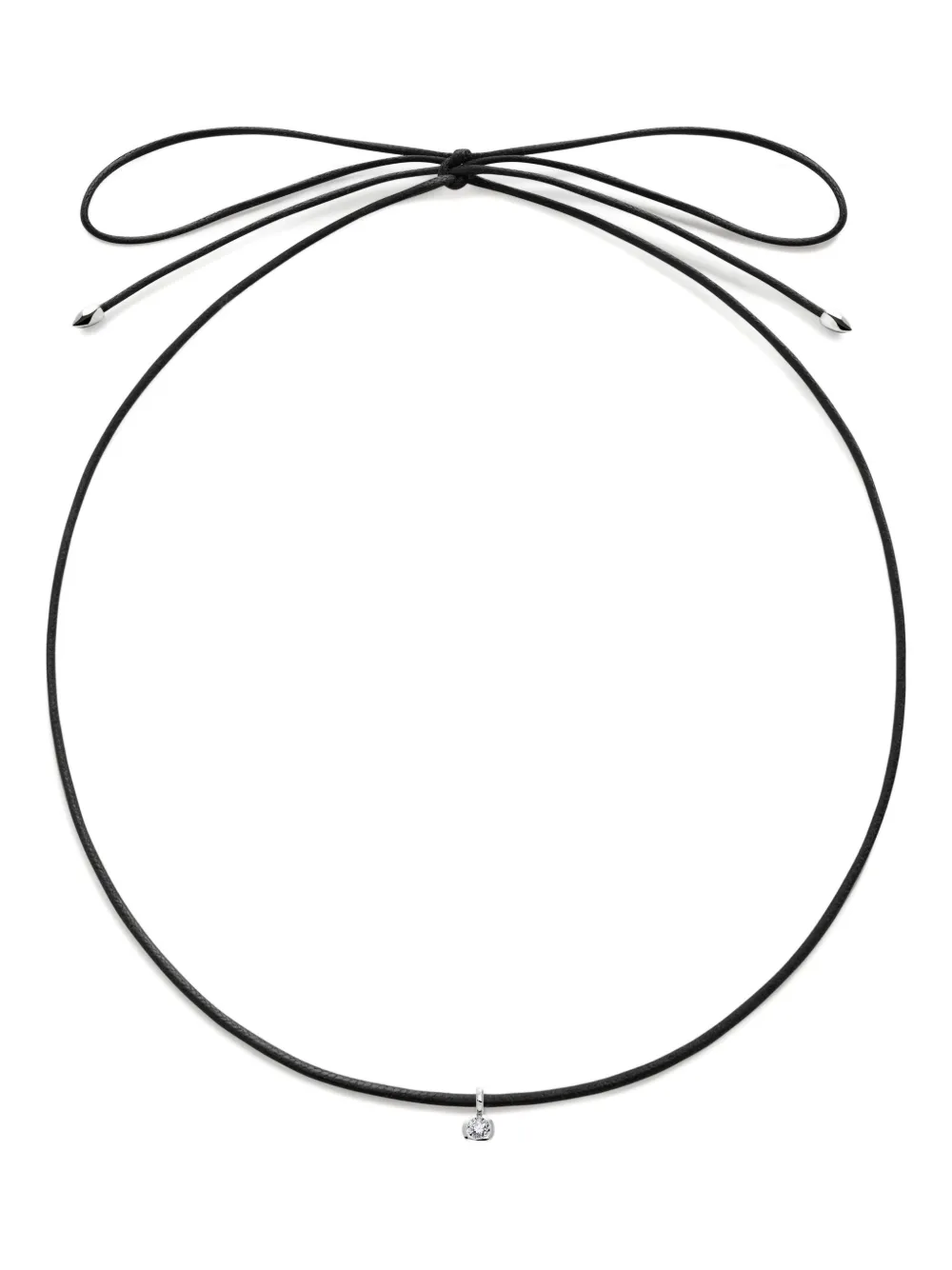 Monica Vinader Collana in corda con diamanti - Nero
