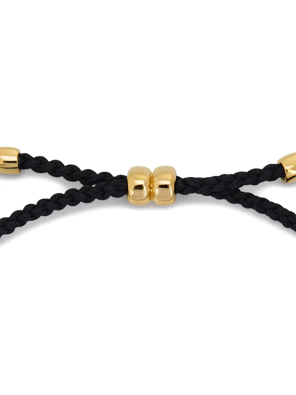 Monica Vinader 18k Gold-vermeil Pear-diamond Cord Bracelet In Brown