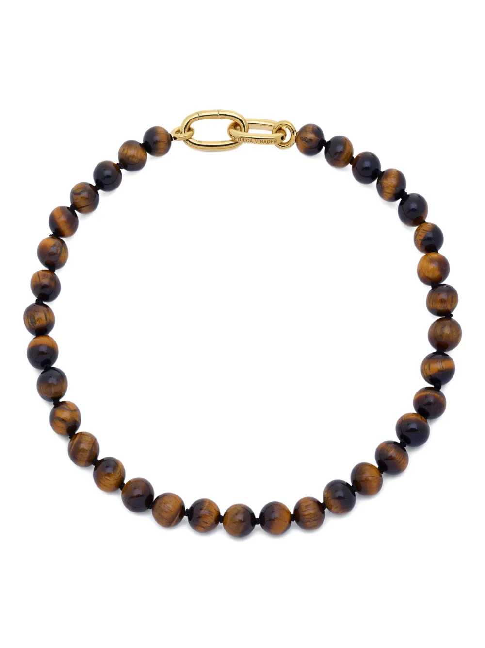 Monica Vinader Beaded-gold Necklace In Brown