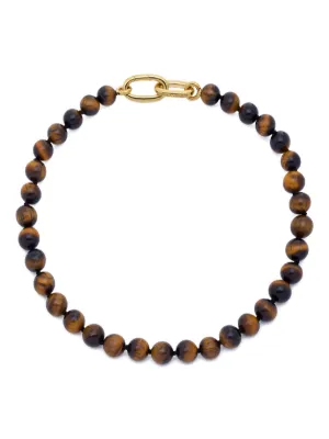 Monica Vinader Rio Beaded Tiger Eye Necklace | Gold | FARFETCH
