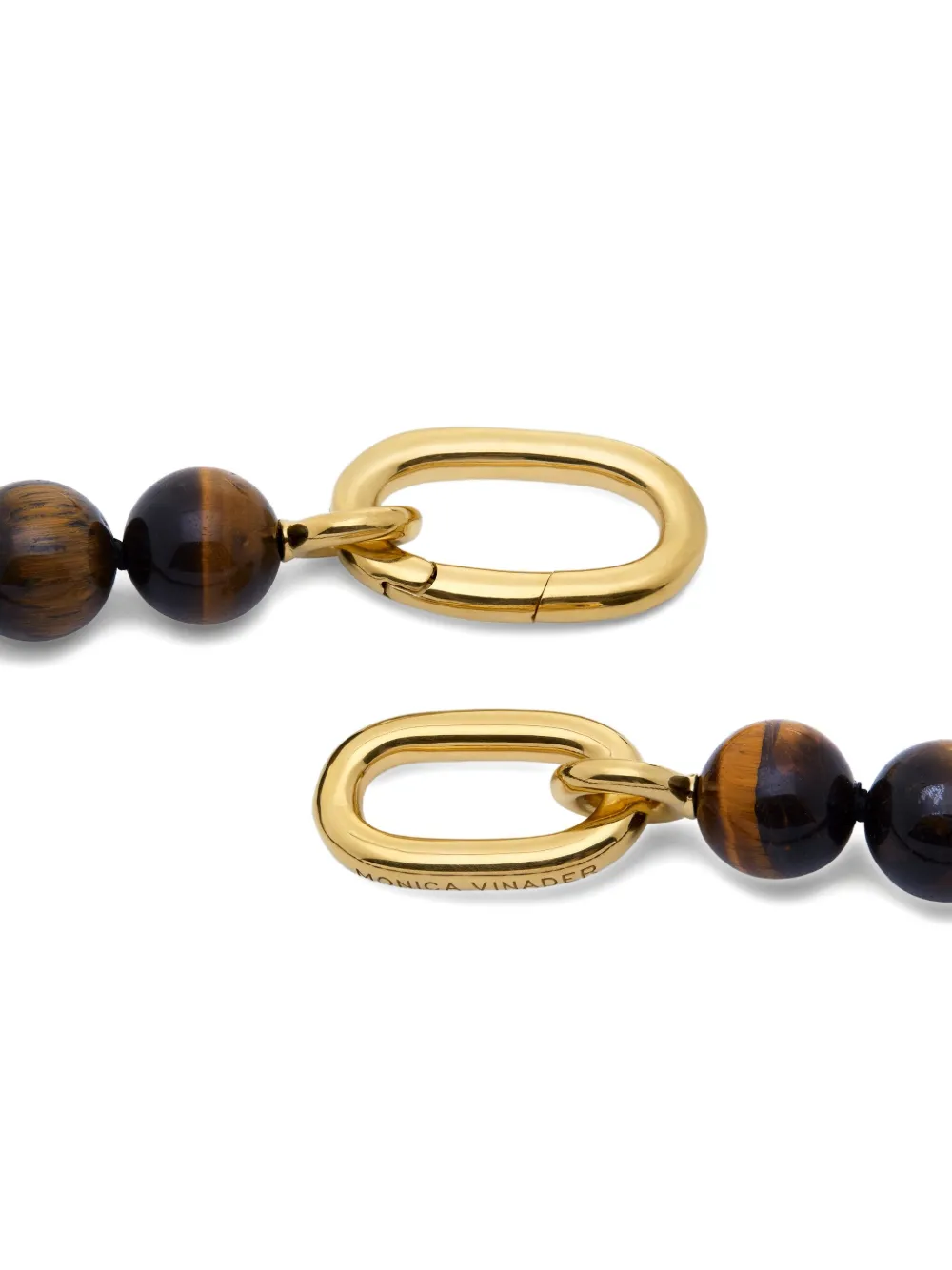 Monica Vinader Beaded-gold Necklace In Brown