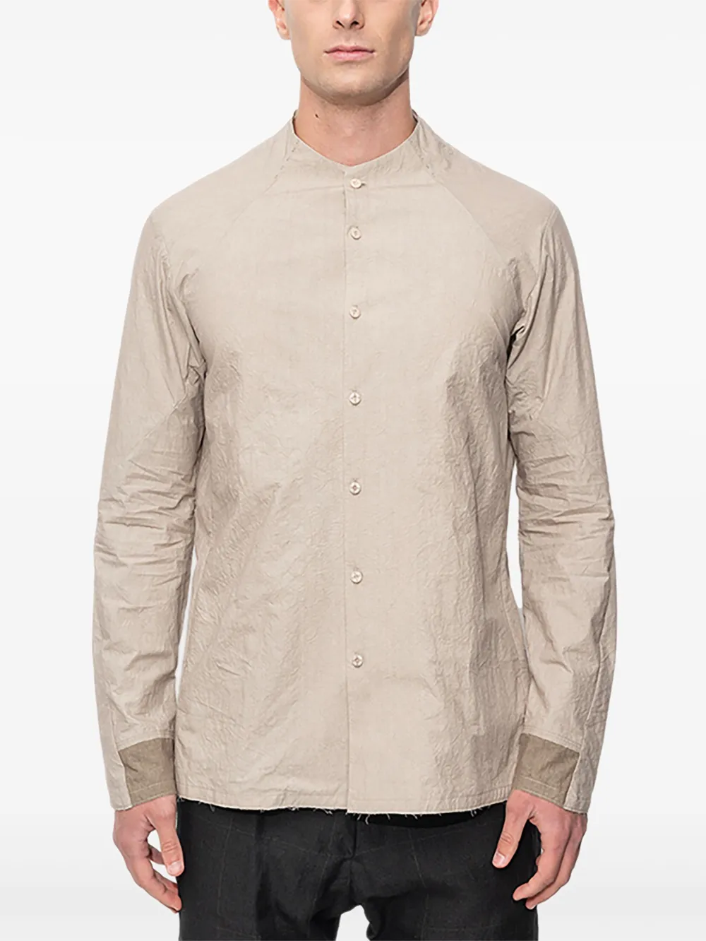 Devoa mandarin-collar cotton shirt | Neutrals | Image 1