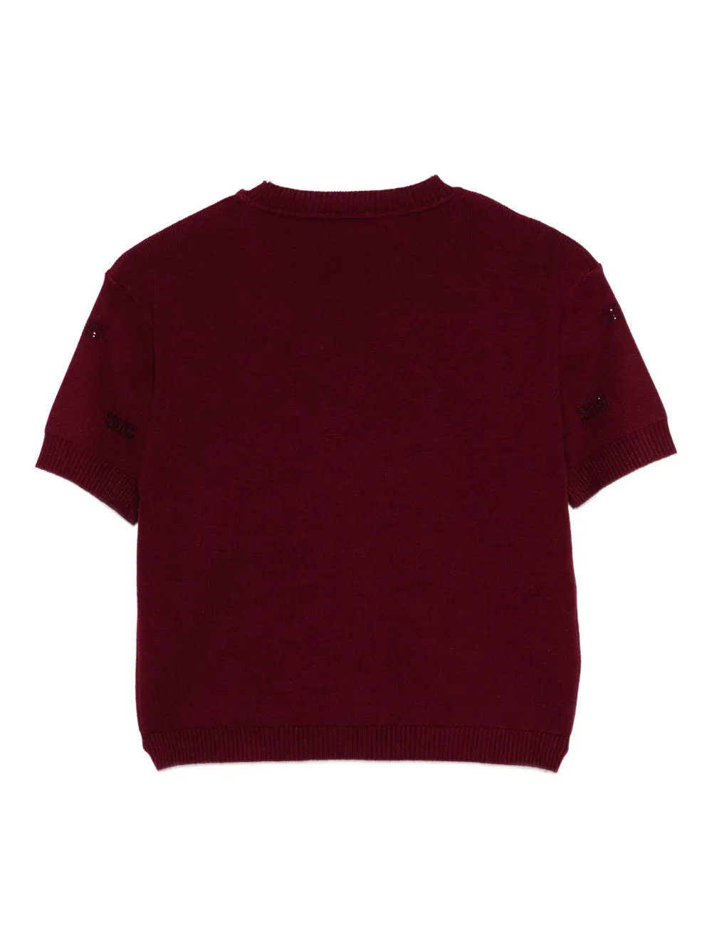 Elisabetta Franchi La Mia Bambina Top verfraaid met kristallen en korte mouwen Rood