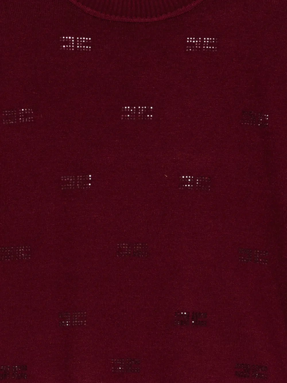 Elisabetta Franchi La Mia Bambina Top verfraaid met kristallen en korte mouwen Rood