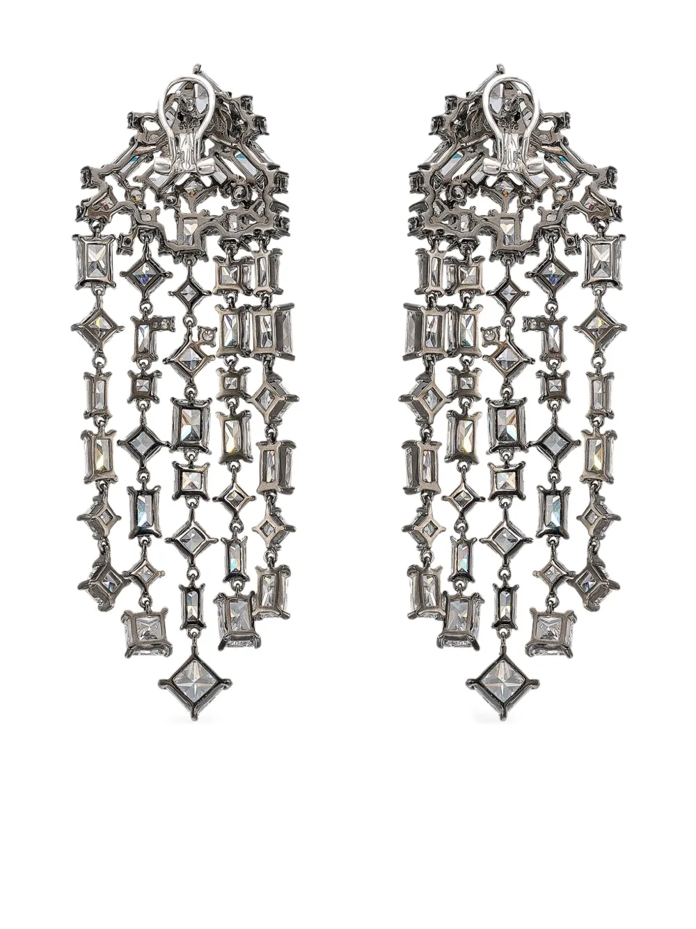 Anabela Chan 18k White Gold Vermeil/black Rhodium Vermeil Silver Smoke Cascade Earrings In Metallic