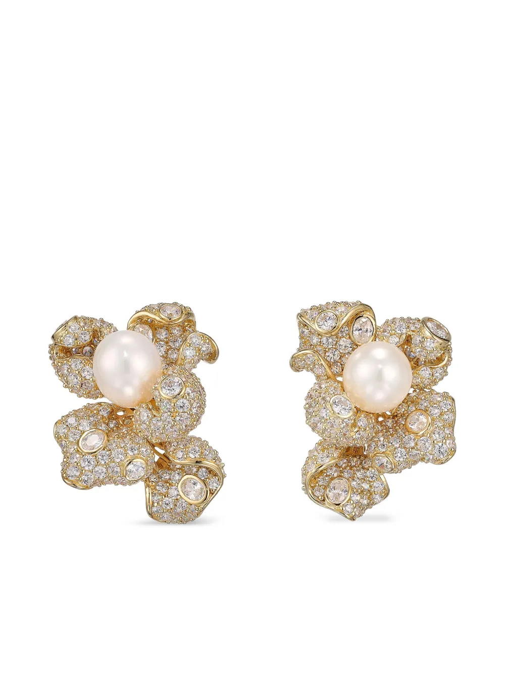 Anabela Chan Pearl Blossom ピアス 18Kイエローゴールド - ゴールドトーン Anabela Chan Pearl Blossom ピアス 18Kイエローゴールド - ゴールドトーン