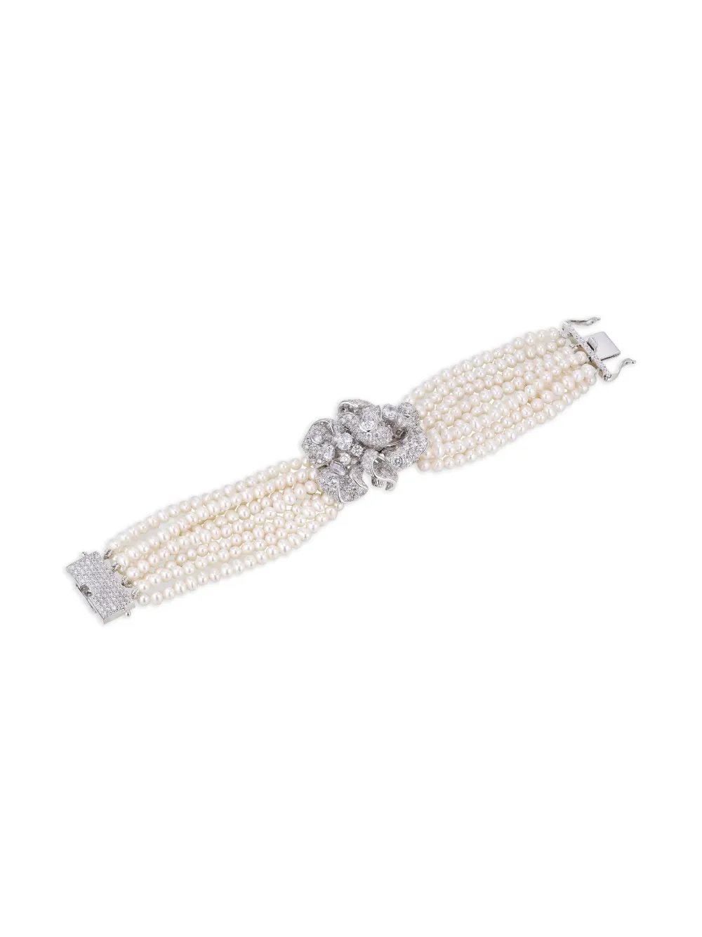 Anabela Chan Rhodium Vermeil Pearl Bloomingdale Bracelet In Metallic
