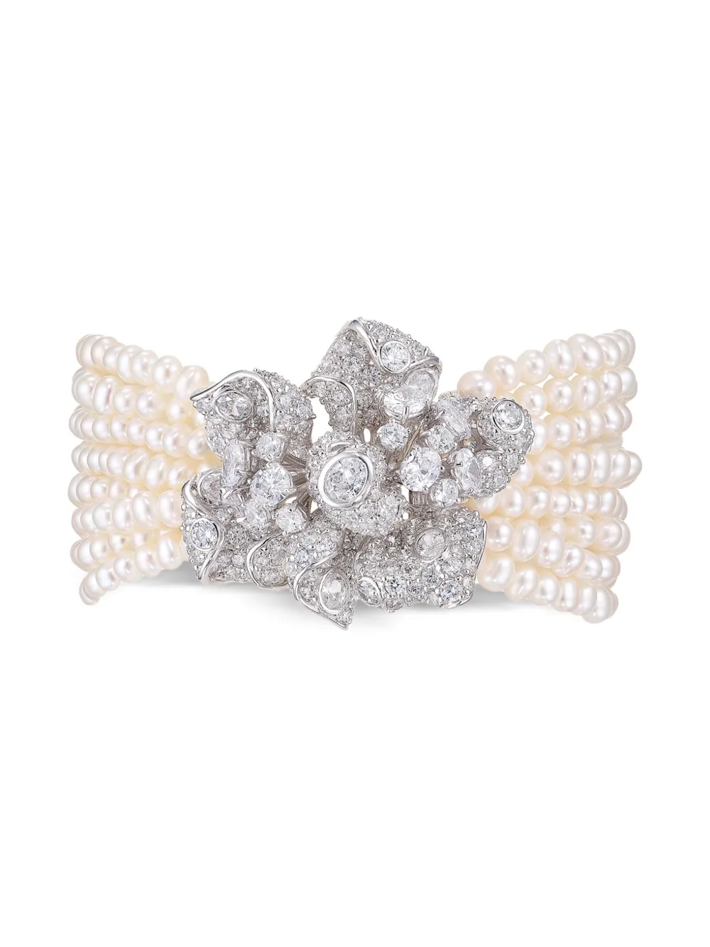 Anabela Chan Rhodium Vermeil Pearl Bloomingdale Bracelet In Metallic