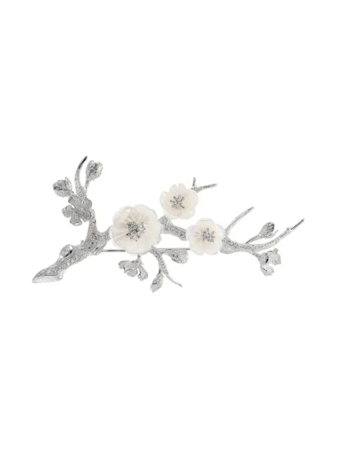 Anabela Chan broche Sakura Blossom en rodio vermeil
