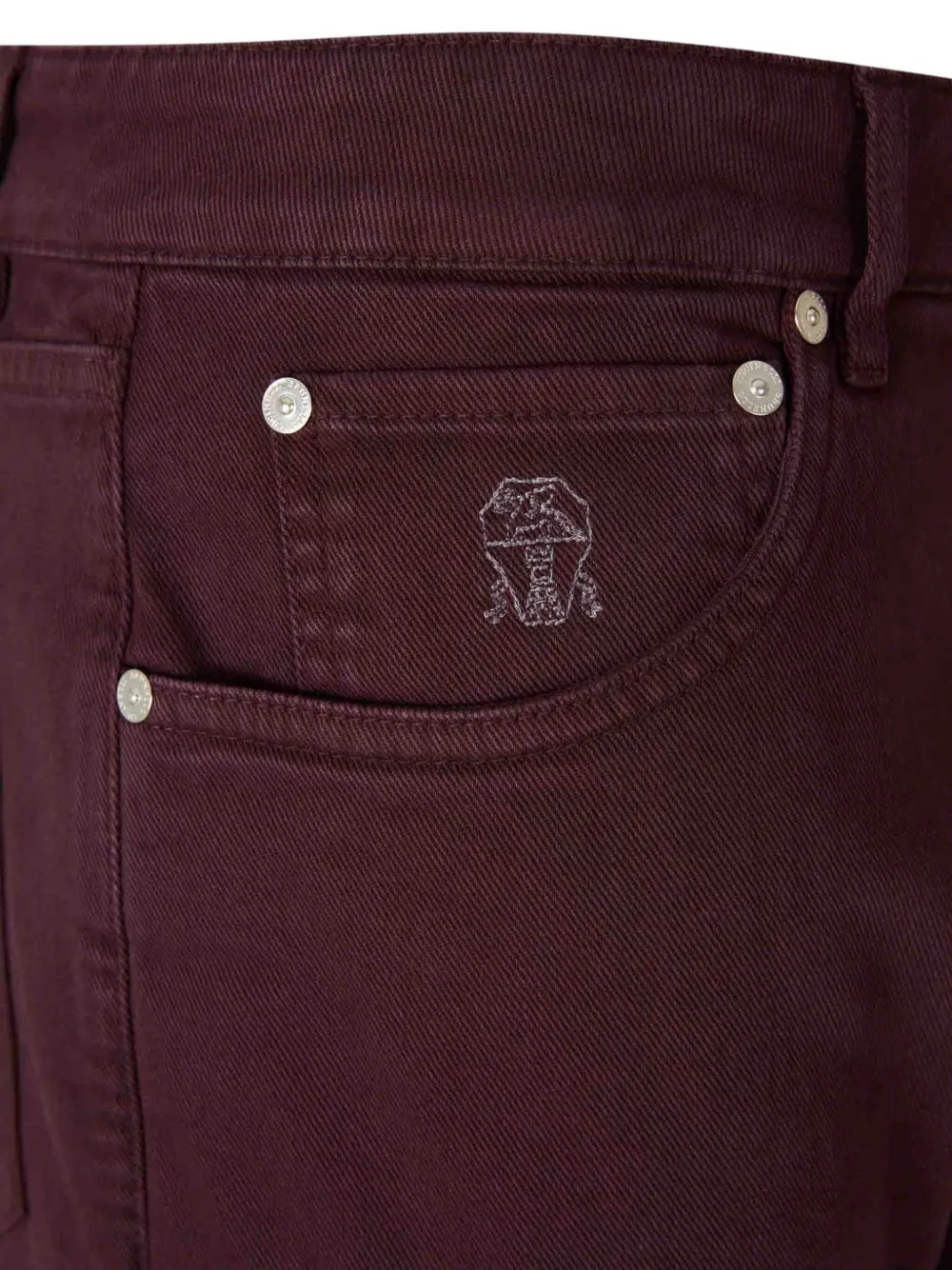 Brunello Cucinelli Jeans met geborduurde zak Rood