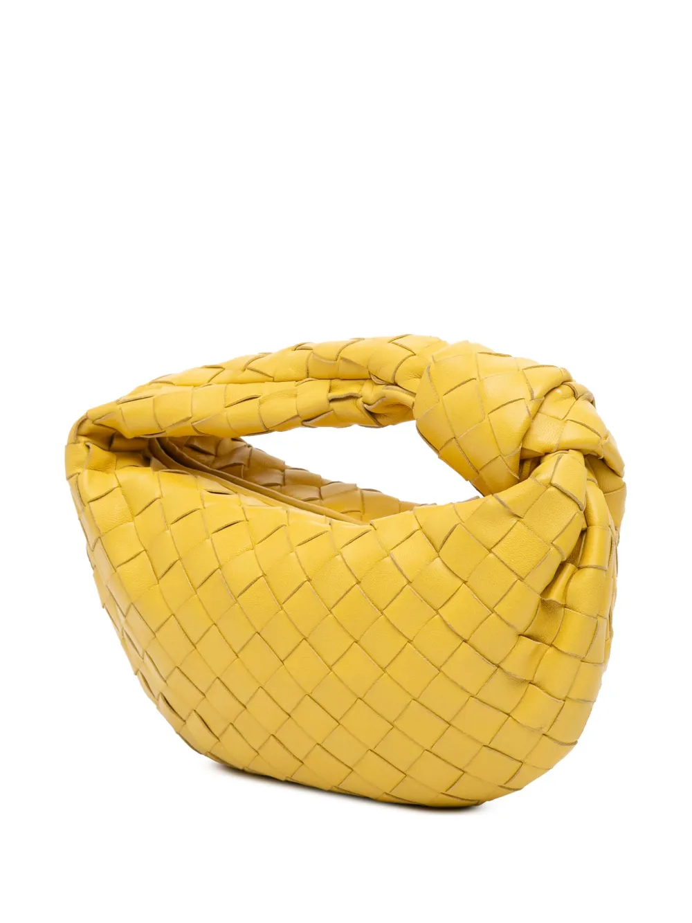 Pre-owned Bottega Veneta 2012-2025 Mini Nappa Intrecciato Jodie Hobo Bag In Yellow