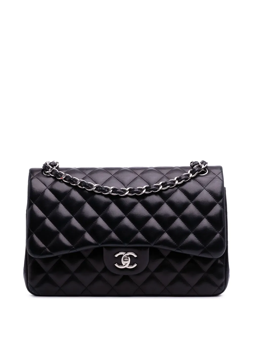 CHANEL Pre-Owned 2012 Jumbo Classic Lambskin Double Flap shoulder bag | Blue | Image 1