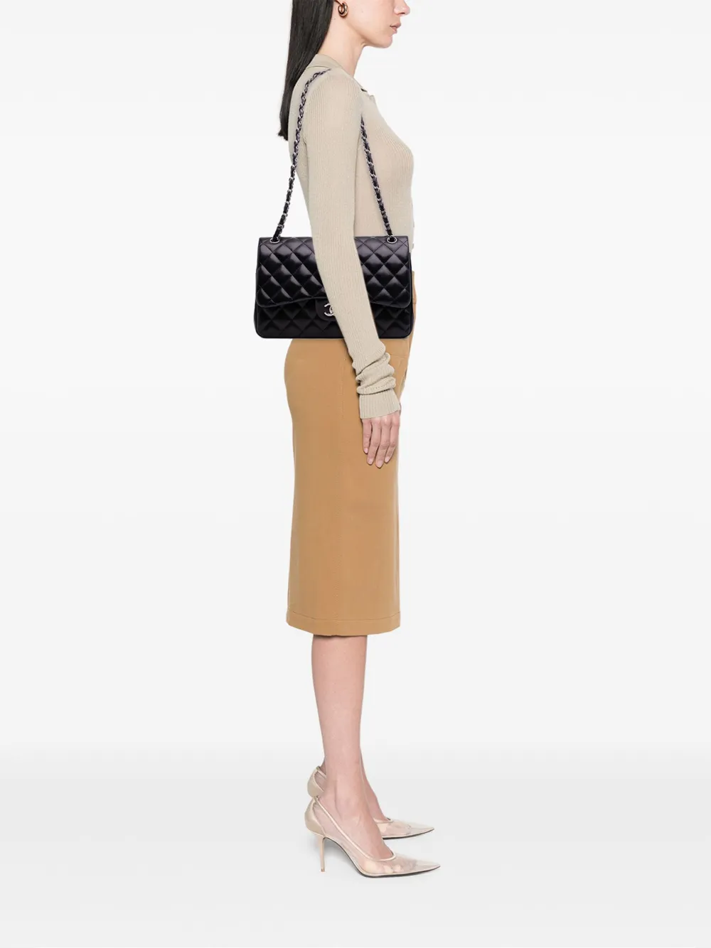 CHANEL Pre-Owned 2012 Jumbo Classic Lambskin Double Flap shoulder bag | Pre-Owned | Image 2