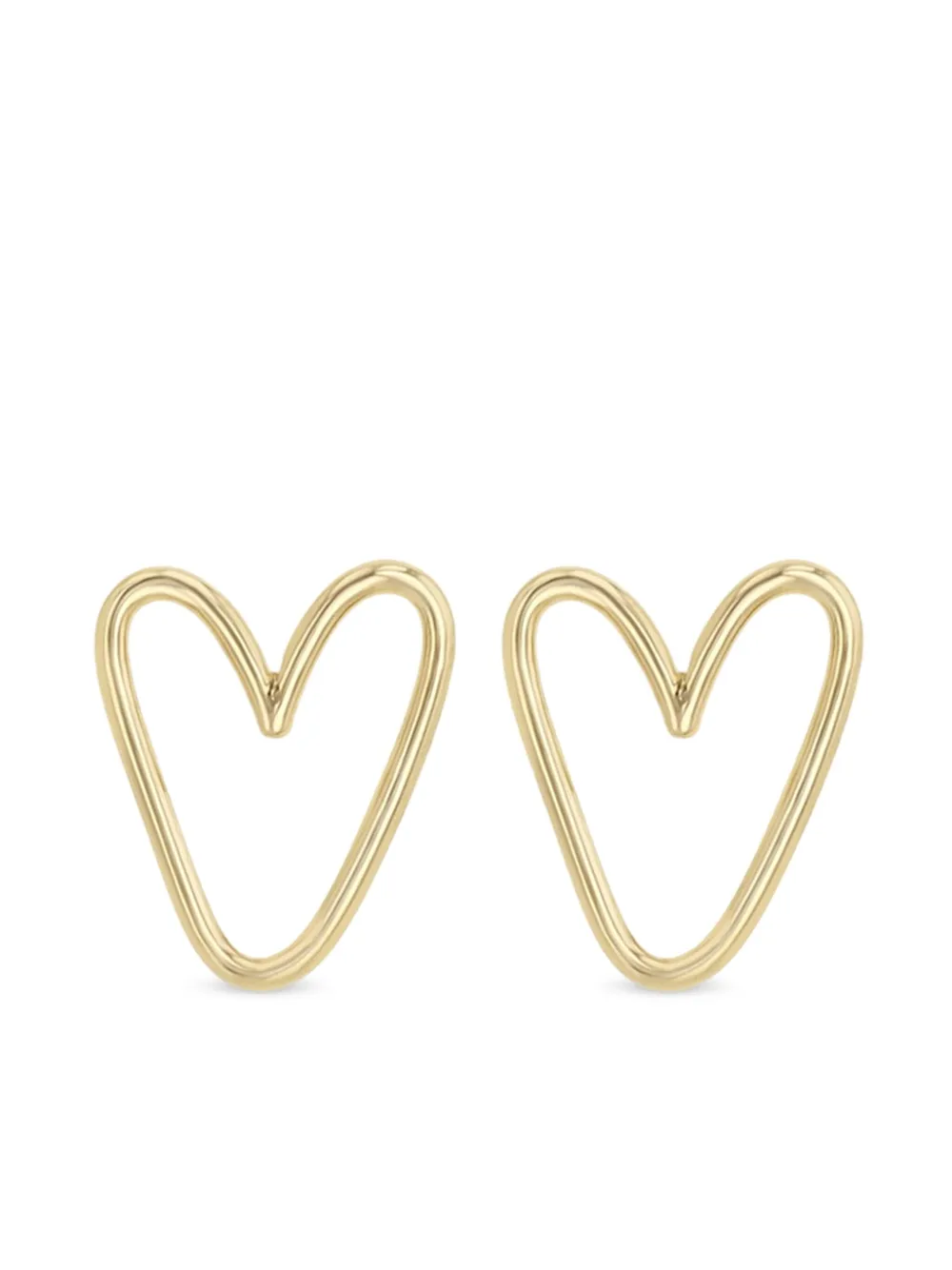 Zoë Chicco 14k Yellow Gold Open Heart Earrings In Gold