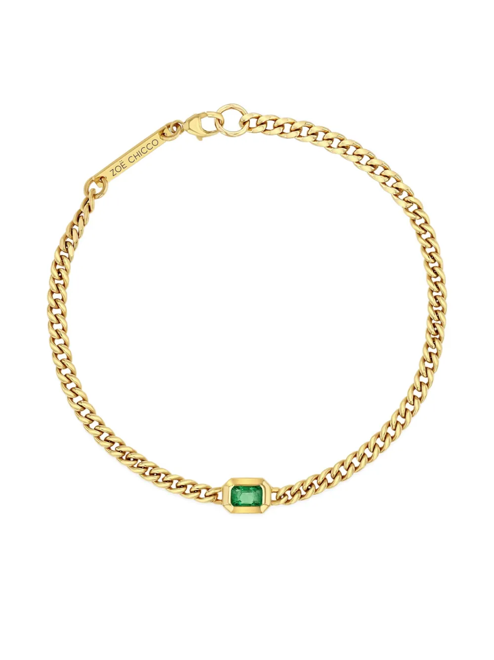 Zoë Chicco Bracciale in oro giallo 14 carati con smeraldi