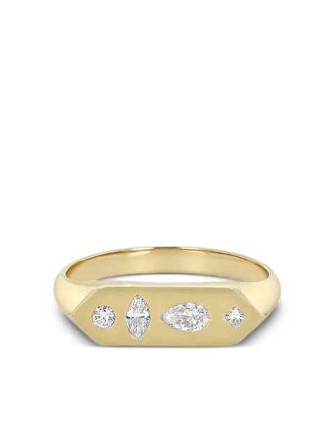 Zoë Chicco anillo Mosaic en oro amarillo de 14kt con diamante