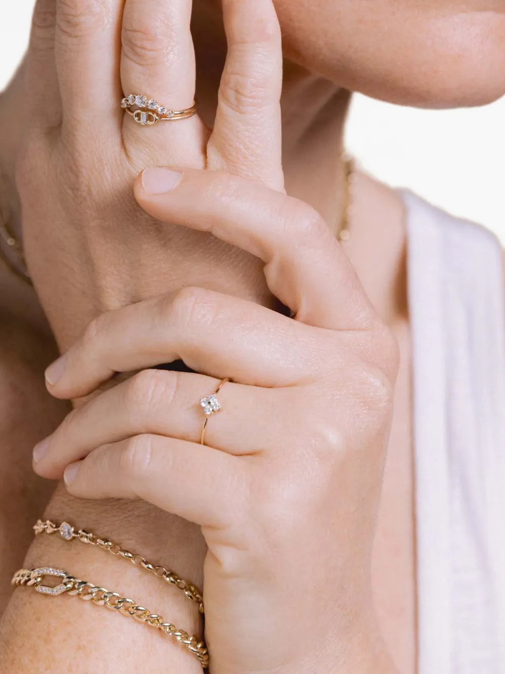  Zoë Chicco 14k Yellow Gold Quad Diamond Ring 