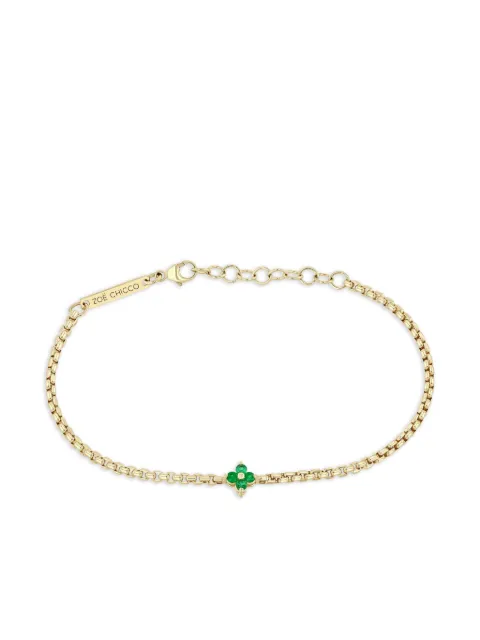 Zoë Chicco pulsera en oro de 14kt con diamante y esmeralda