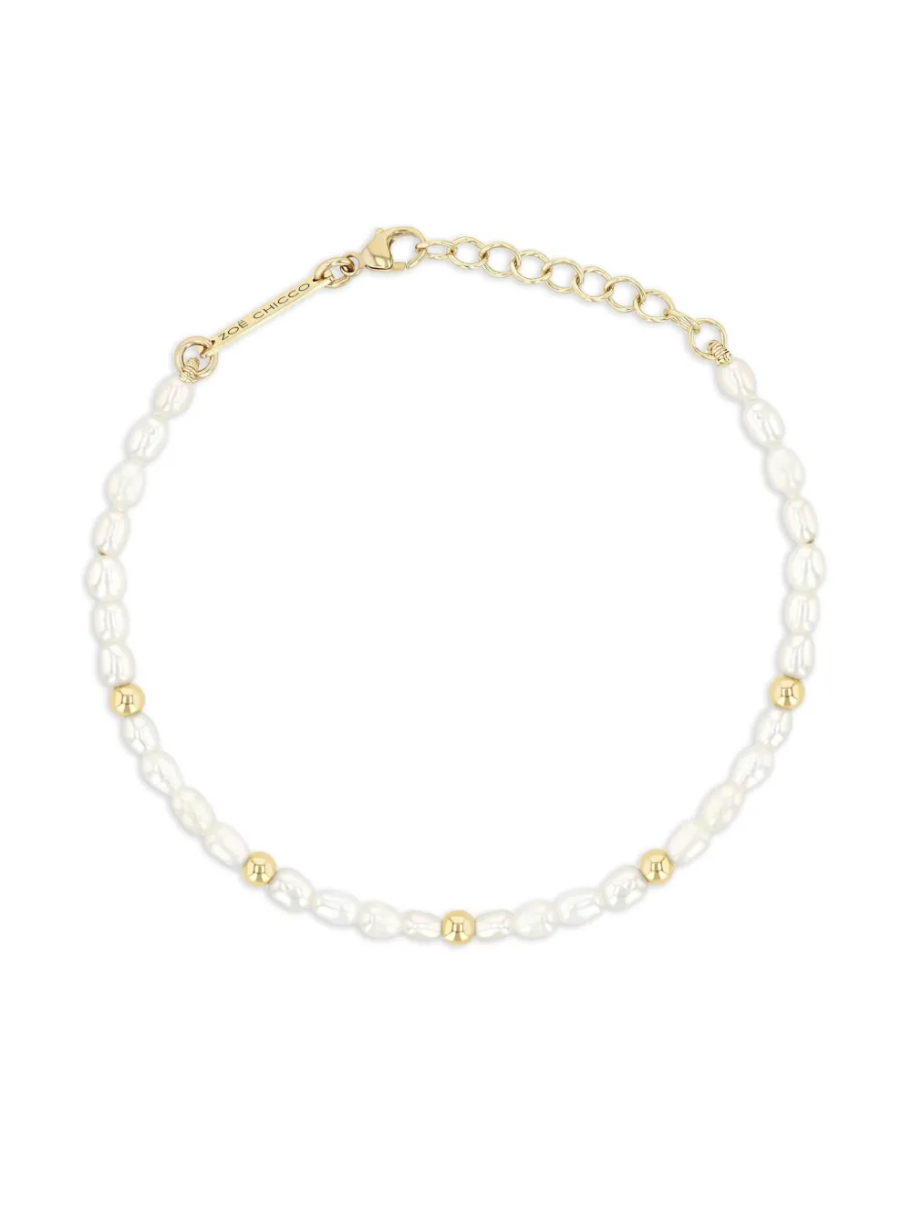 Zoë Chicco 14k Yellow Gold Pearl Bracelet In White