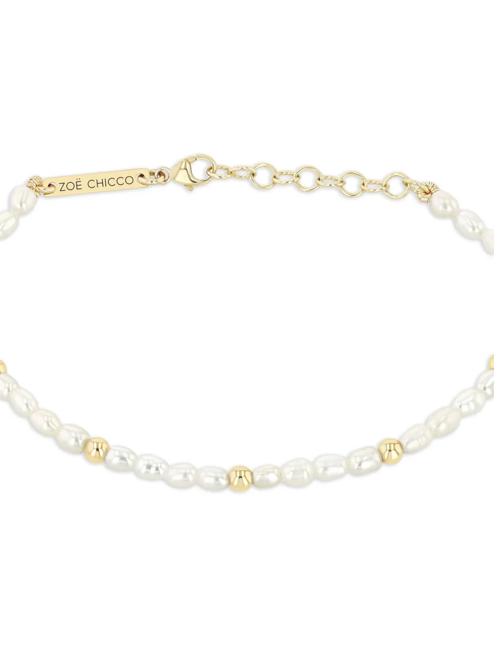 Zoë Chicco 14k Yellow Gold Pearl Bracelet In White