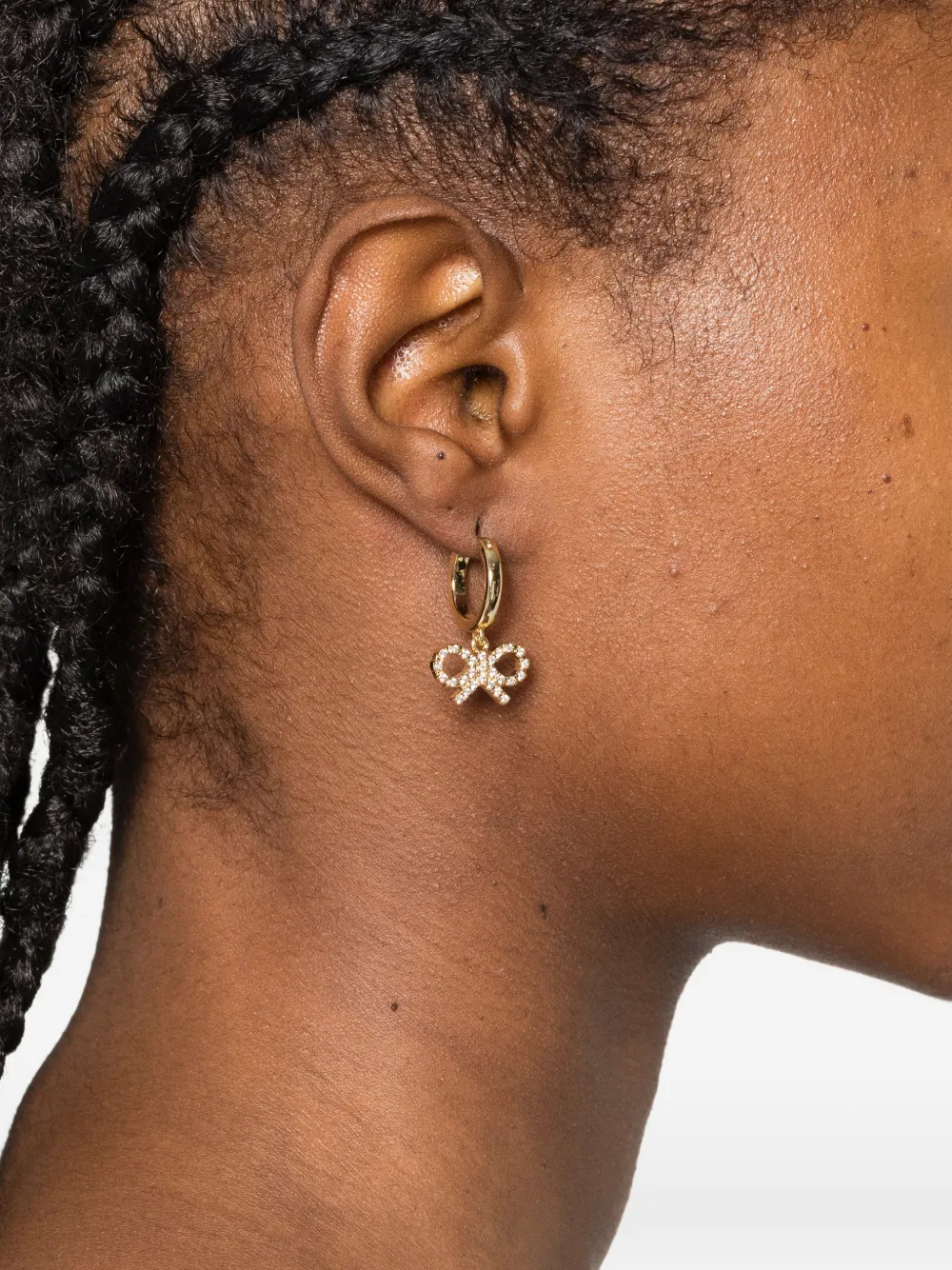 Self-Portrait bow hoop earrings - Goud