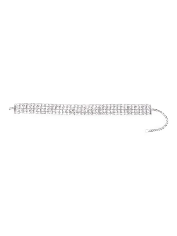 Self-Portrait Crystal Choker in Silver