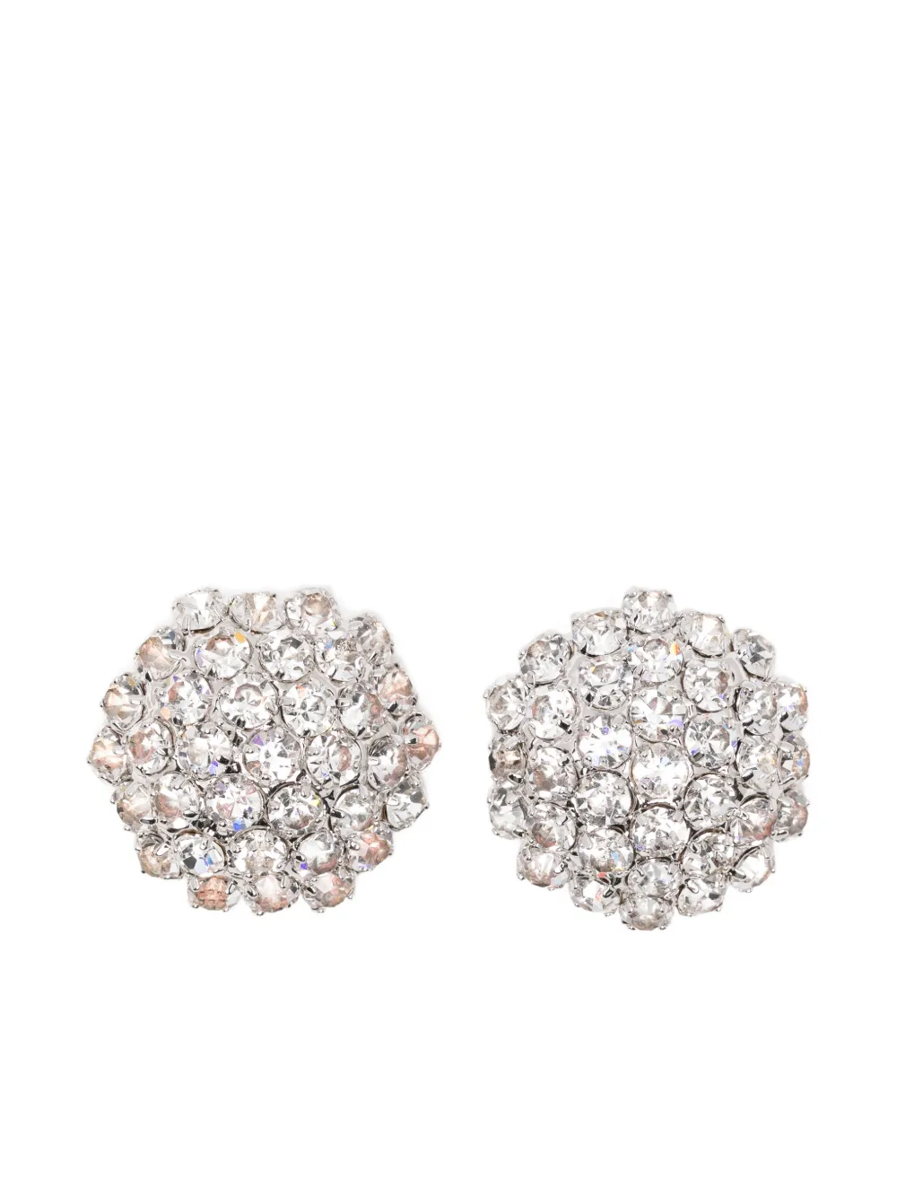 Self-Portrait crystal flower earrings - Argento