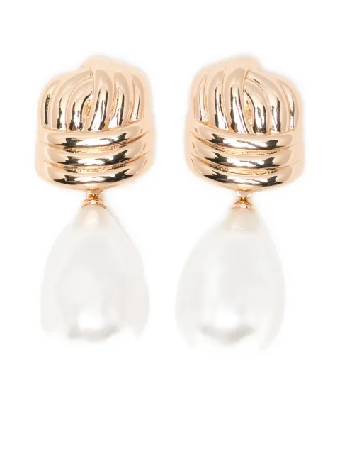 Self-Portrait pear-drop earrings