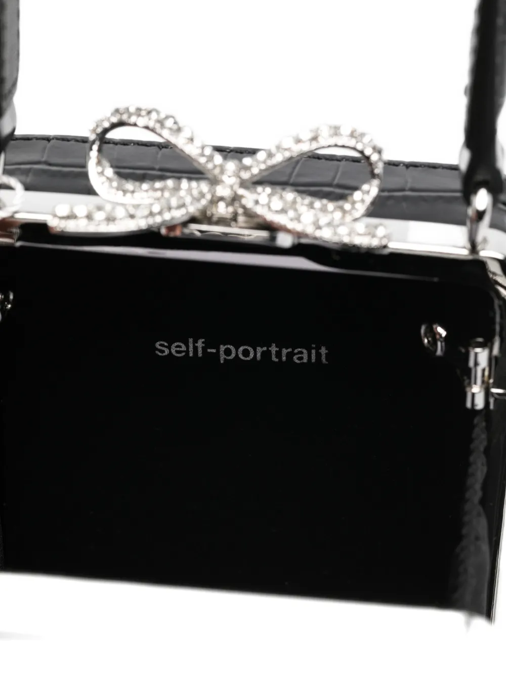 Self-Portrait Mini-tas met strikdetail en handgreep Zwart