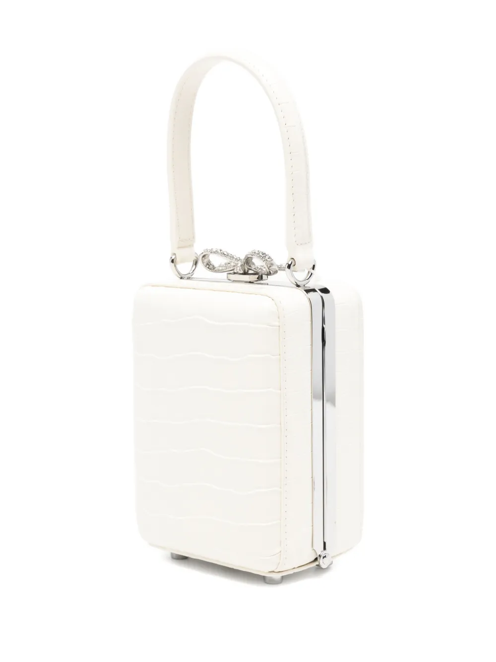  Self-portrait Micro Crocodille-effect Leather Tote Bag - Neutrals 