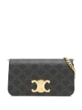 Celine Pre-Owned 2022 Triomphe Coated Canvas Triomphe Multi Pochette satchel - Brown