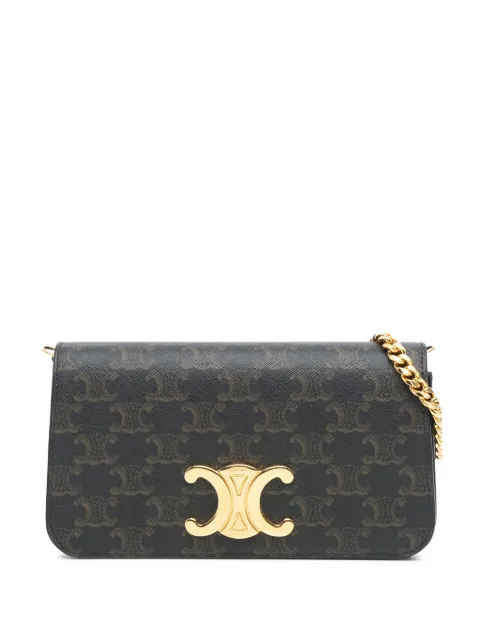 Celine Pre-Owned 2022 Triomphe Coated Canvas Triomphe Multi Pochette satchel