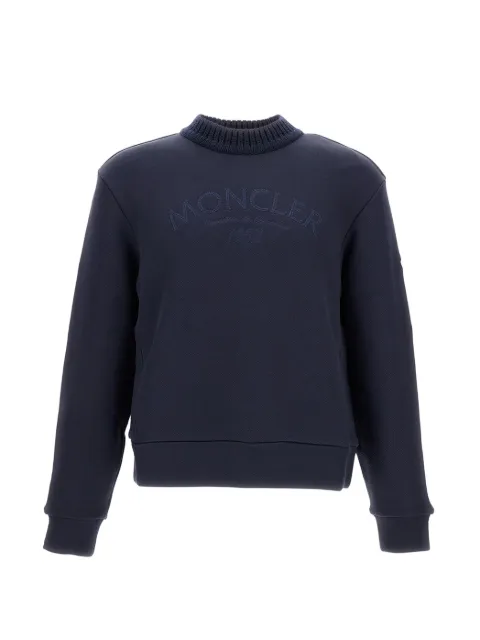 Moncler ribbed-cuffs embroidered sweatshirt