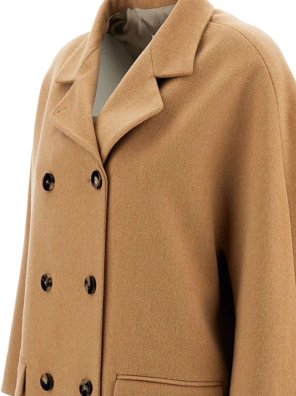 Alberto Biani Wollen jas met dubbele rij knopen Beige