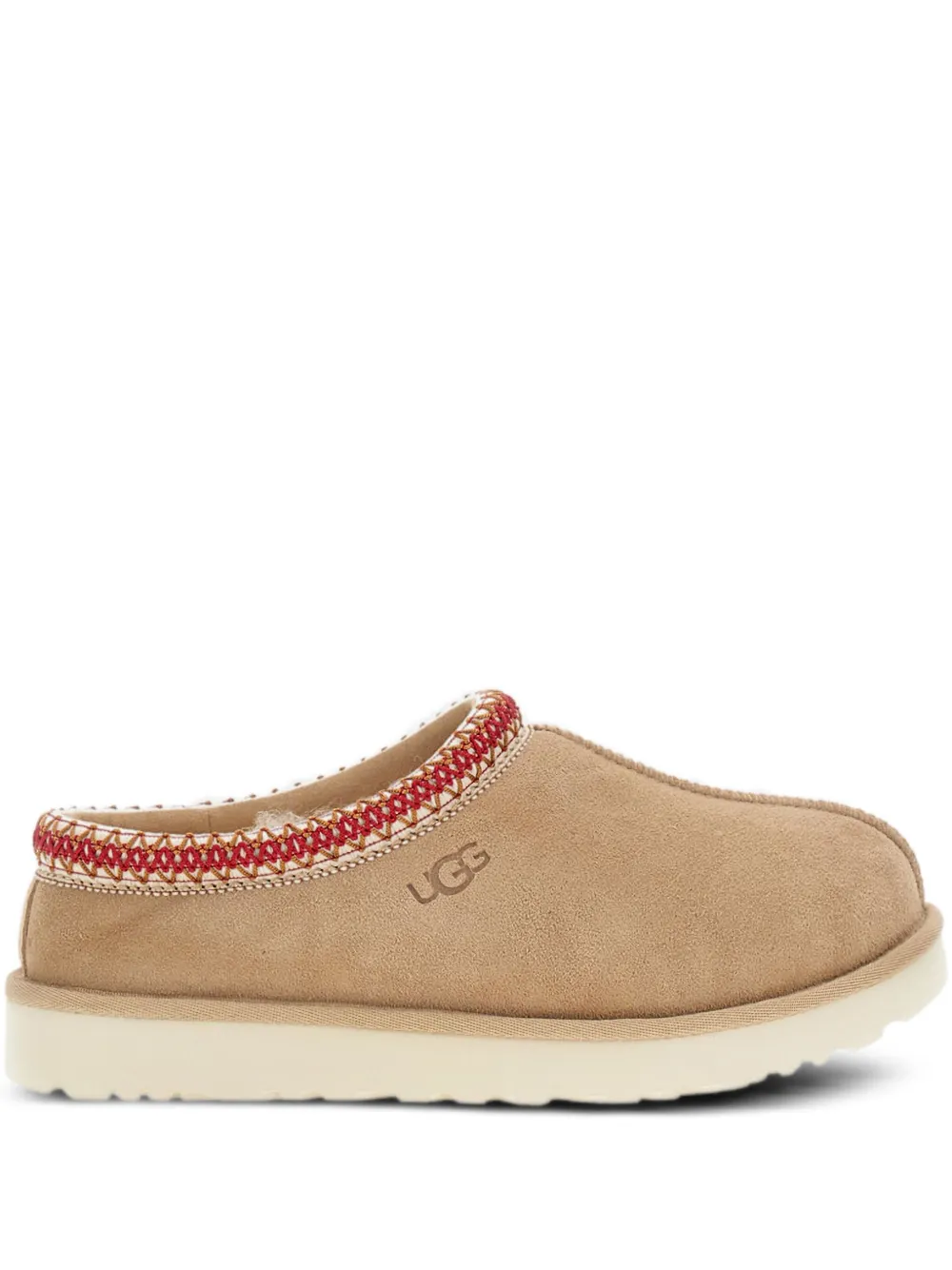 UGG braided-trim suede slippers Brown