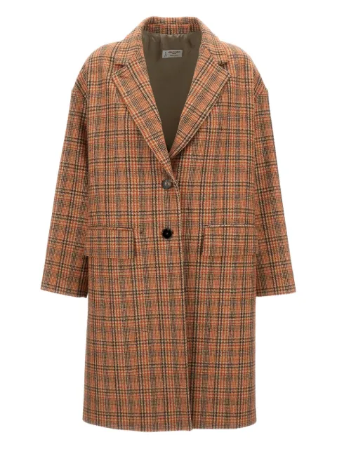 Alberto Biani checked flap-pocket single-breasted coat