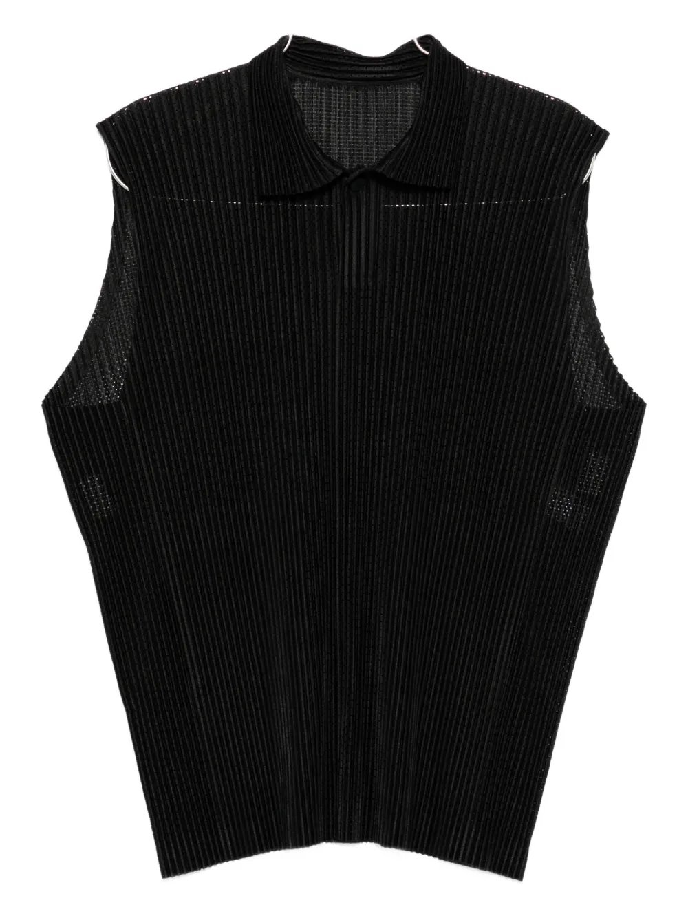 Homme Plissé Issey Miyake Polo smanicata plissettata - Nero