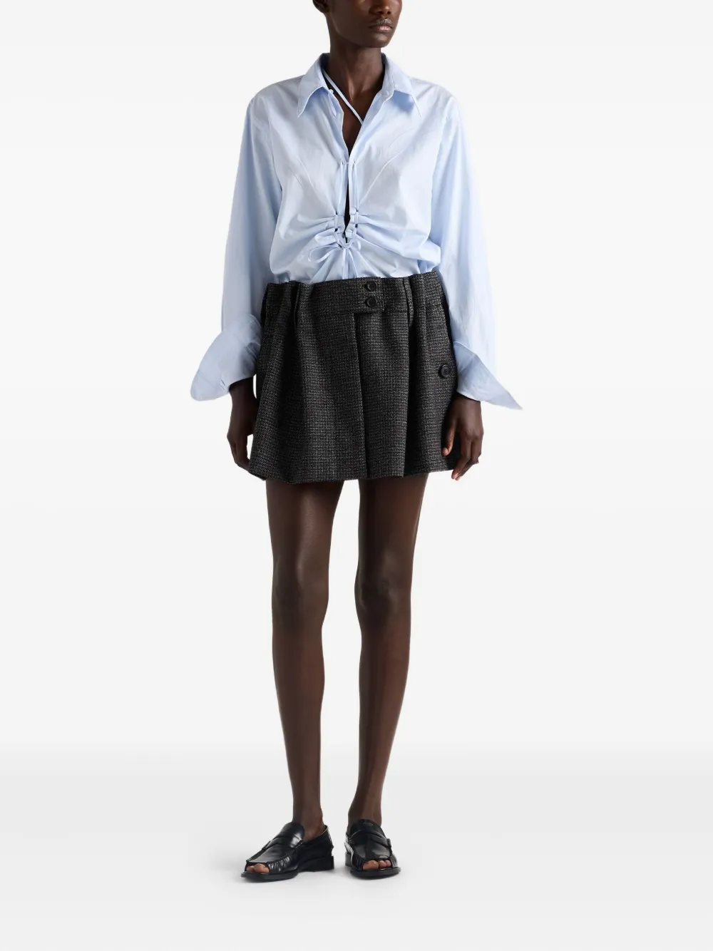 Prada Blouse met veters - Blauw