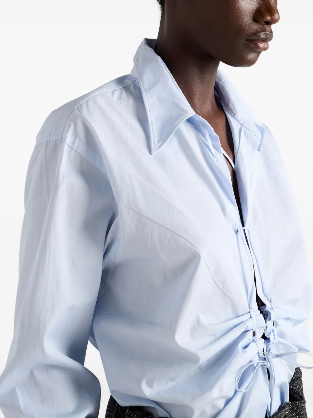 Prada Blouse met veters Blauw
