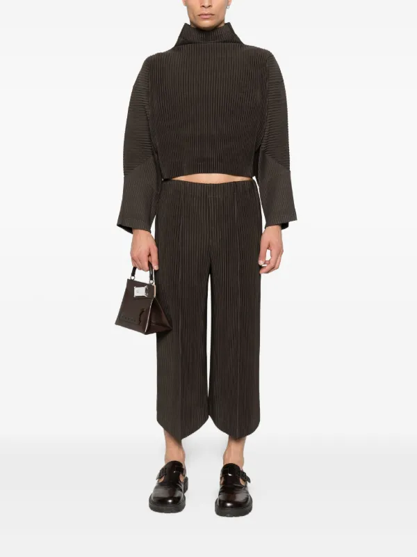 Homme Plissé Issey Miyake プリーツ パンツ | ブラウン | FARFETCH JP