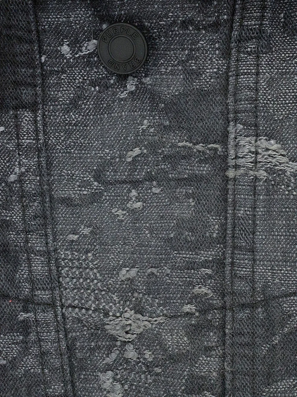 Purple Brand STADIUM "Black" denim jack met jacquard Zwart