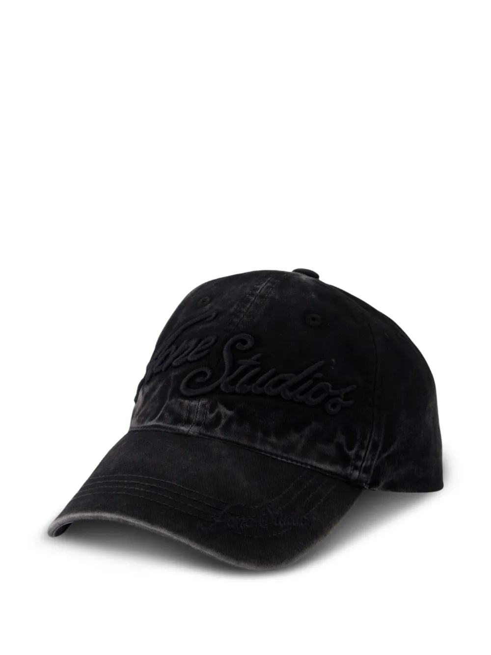 Acne Studios logo-embroidered cotton cap | Black | Image 1