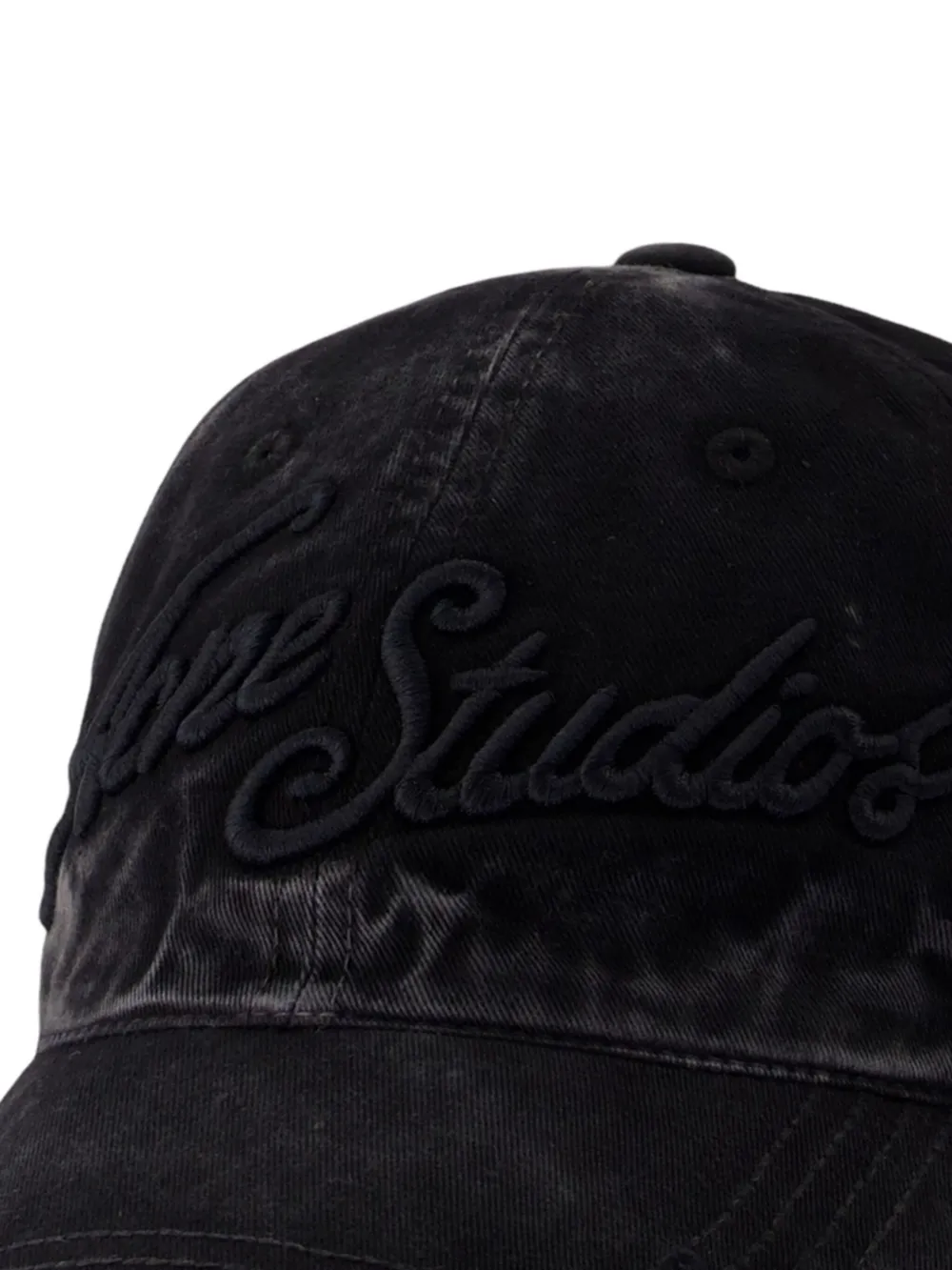 Acne Studios Katoenen pet met geborduurd logo Zwart