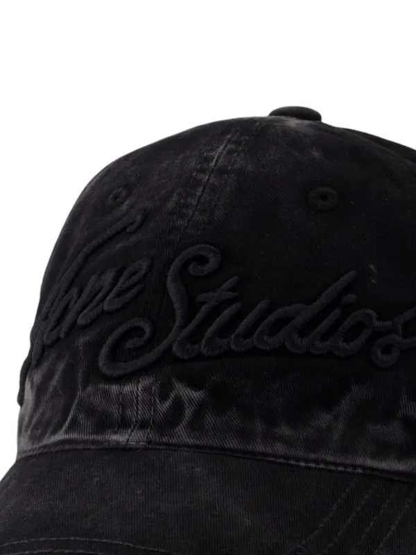 Acne Studios logo-embroidered Cotton Cap | Black | FARFETCH IN