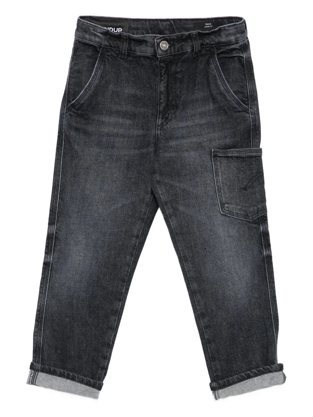 DONDUP KIDS patch-pocket denim trousers Zwart