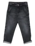 DONDUP KIDS patch-pocket denim trousers - Black