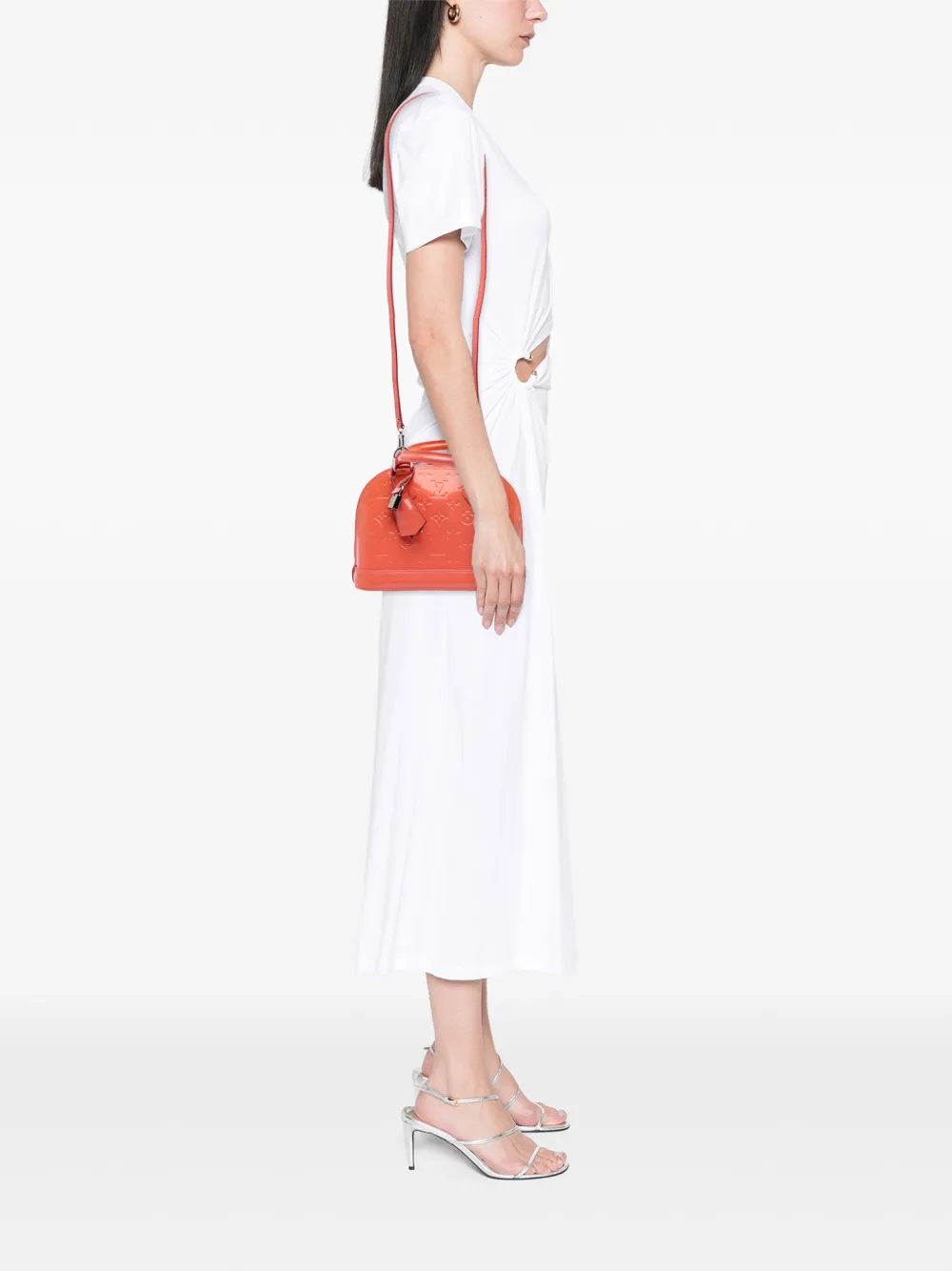 Pre-owned Louis Vuitton 2016 Monogram Vernis Alma Bb Satchel In Orange