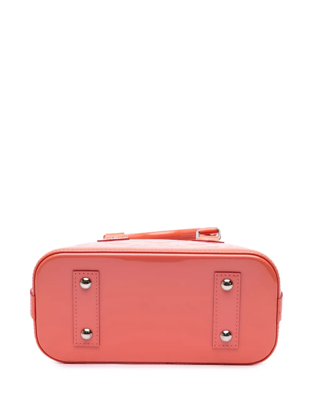 Pre-owned Louis Vuitton 2016 Monogram Vernis Alma Bb Satchel In Orange