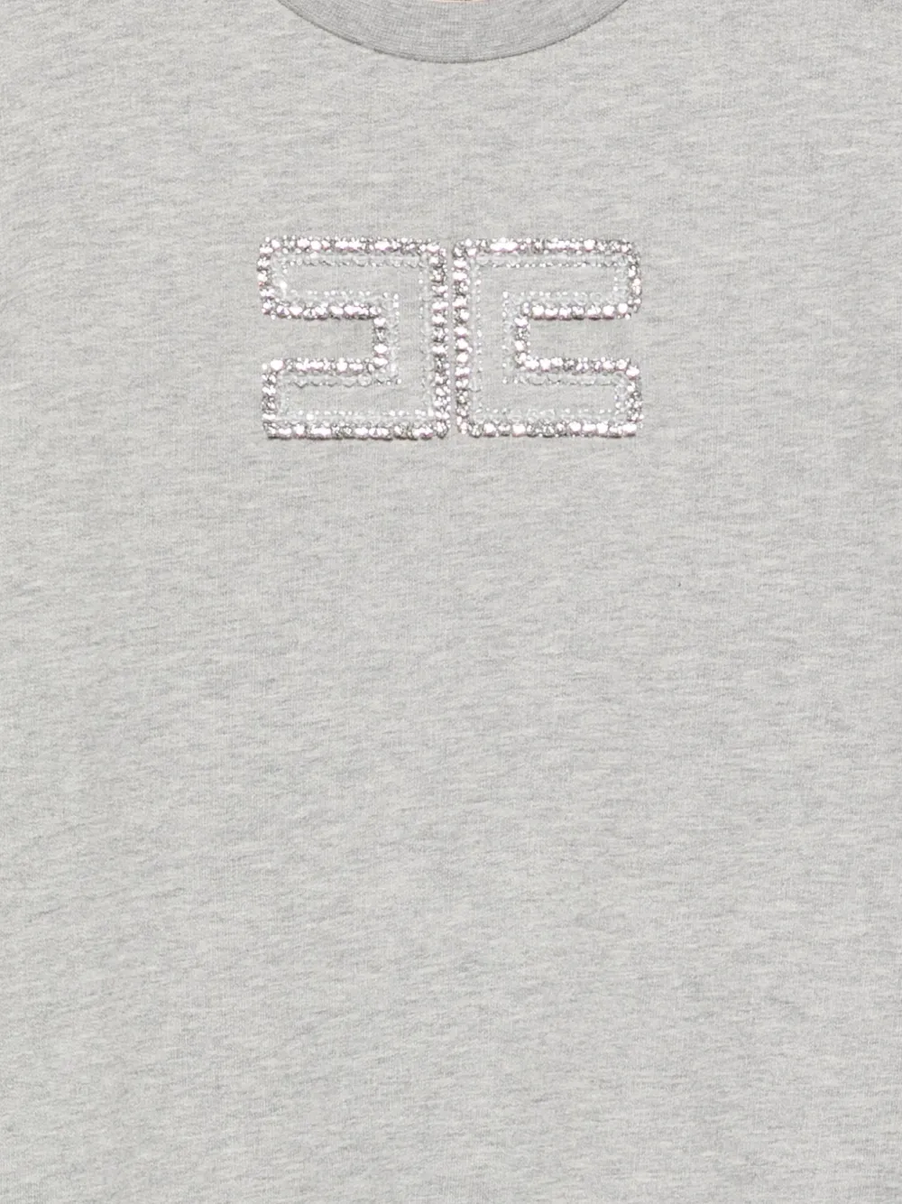Elisabetta Franchi La Mia Bambina Sweater verfraaid met kristallen logo Grijs