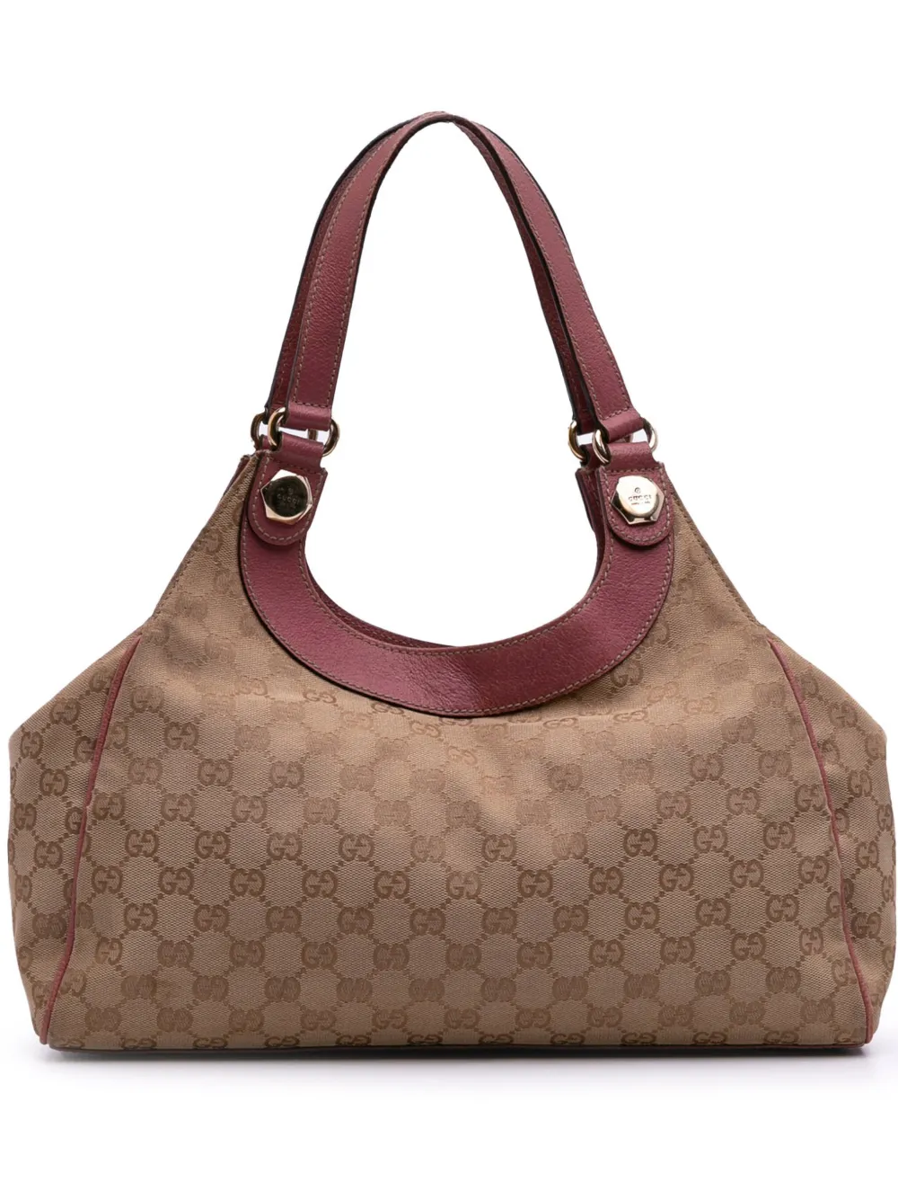 Pre-owned Gucci 2000-2015 Medium Gg Canvas Charmy Shoulder Bag In Brown